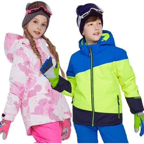 Thick Warm Boys Snow Jacket Winter Sport Girl Ski Coats Outdoor Kids Padded Outerwear Hooded Windproof Children Parkas Clothes