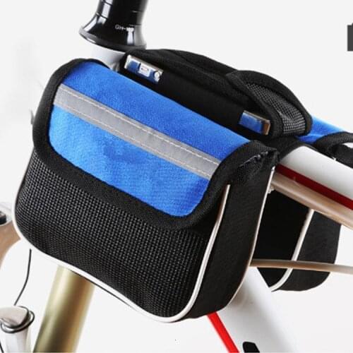 Bike Bags Bicycle Frame Front Tube Bag rainproof Mountain Bike two side Pouch Cycling Phone Holder Saddle Bag