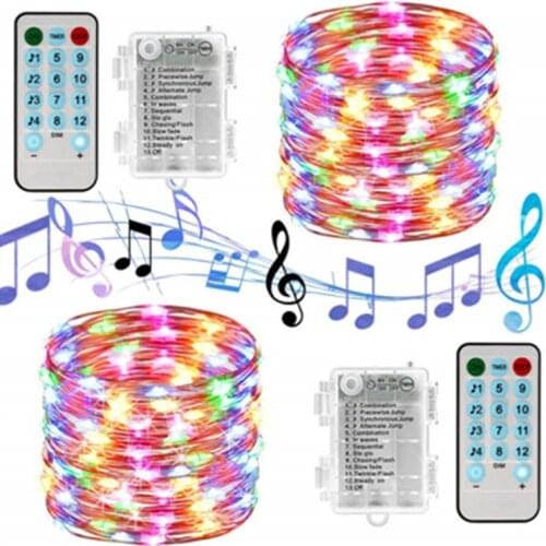 Waterproof Led Star Light String 5M10M 20M Music Controller Fairy Wedding Decor 8 Modes Party Concert Christmas Accessories