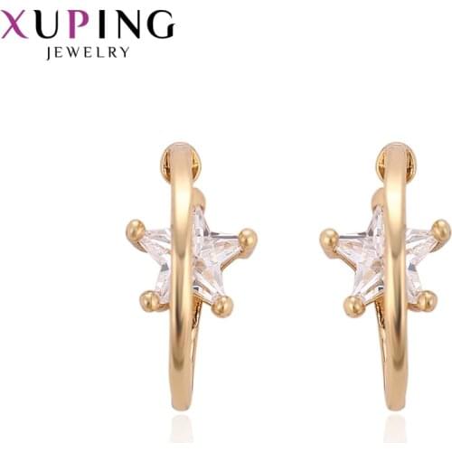 Xuping Jewelry Fashion Star Shaped Earrings Gold Color Platedfor Women Gifts 93482
