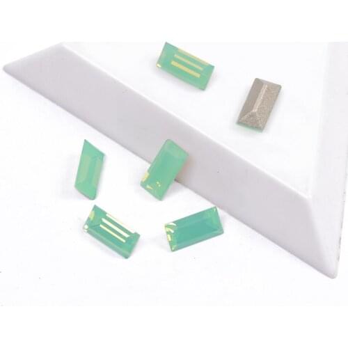 YANRUO 4501 Best Quality Glass Material Rhinestones Pacific Opal Color Baguette Shape Shing Rhinestone For 3D Nail Art Gems