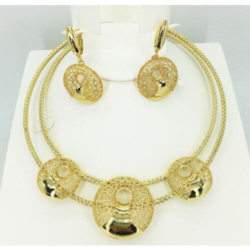 High quality Jewelry 750 Gold Jewelry Large collection for womens African Bead Jewelry collection stylish necklace set