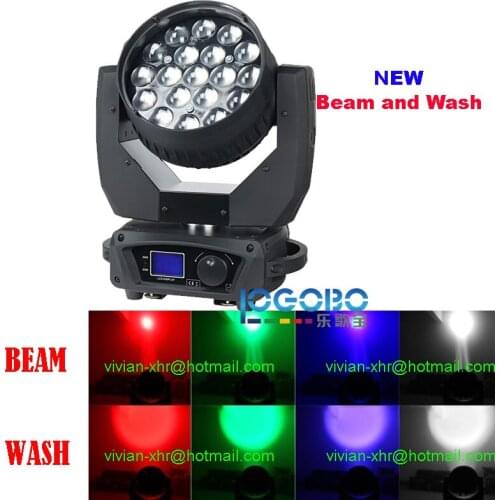 1 Flight Case+ 2Pcs of 19x15Watt Led Beam RGBW DMX Moving Head DJ Party Disco Night Club Fancy Wireless LED Stage Effect Light