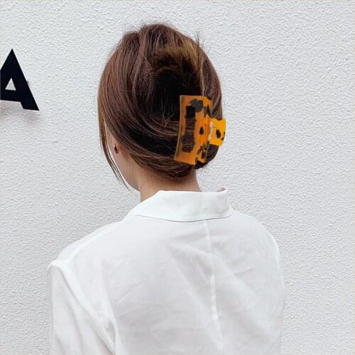 1Pc Korean Solid Hair Claws Elegant Clear Acrylic Hair Clips Hairpins Barrette Headwear for Women Girls Hair Accessories Gifts