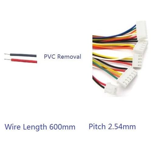 100 Sets XH2.54 JST 2.54 mm Pitch Top Entry 2 3 4 5 6 7 8 9 10 Pin Crimp 600 mm UL 1007 26 AWG Electronic Tin Plated