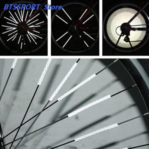 12Pcs Bicycle Mountain Bike Riding Wheel Rim Spoke Mount Clip Tube Warning Light Strip Reflector Reflective Outdoor