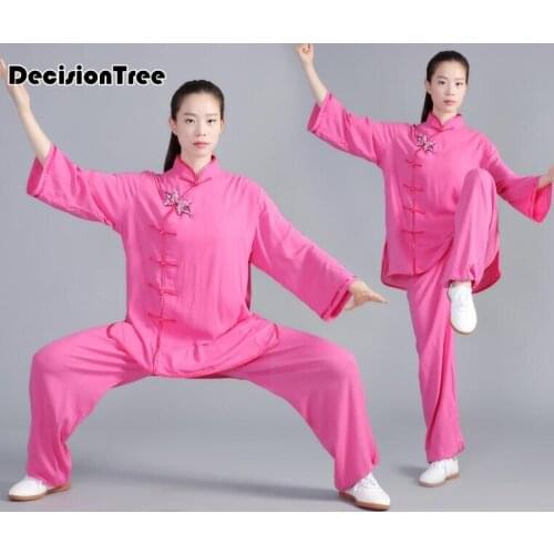 2021 men women cotton tai clothing sports training exerise running walking wushu clothes kung fu uniform comfortable yoga set