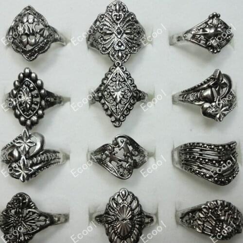 30pcs/lot wholesale jewelry mixed lots ring women cool fashion vintage alloy rings LR099 free shipping