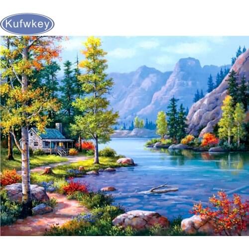 3d diamond mosaic Christmas 5d diy diamond painting cross stitch full diamond embroidery landscape winter scenery snow house art