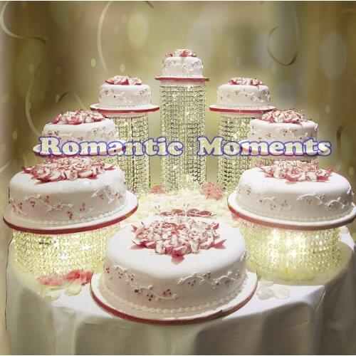 7PCS/LOT Wedding Crystal Round Cake Stand - Banquet Cake Display - Wedding Decoration Party Props