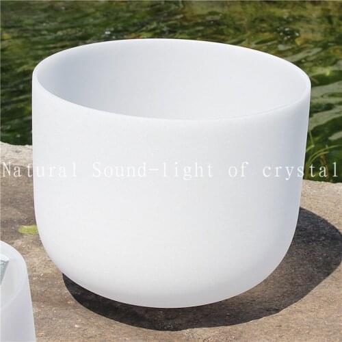 9" Chakra frosted quartz crystal singing bowls