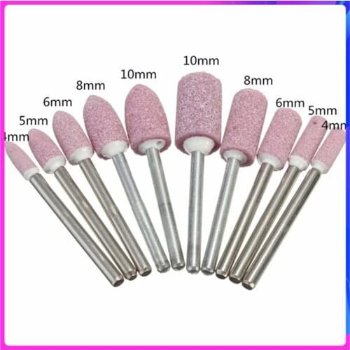 10Pcs/Set Abrasive Mounted Stone Cylindrical For Dremel 3000 4000 Rotary Tools Grinding Stone Wheel Head 1/8 Shank