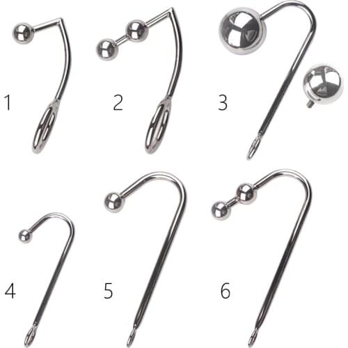 6 Style Stainless Steel Anal Hook Metal Anal Ball Butt Plug Vaginal Balls Estimulador Anal Plug Dilator Gay Sextoy For Women Men