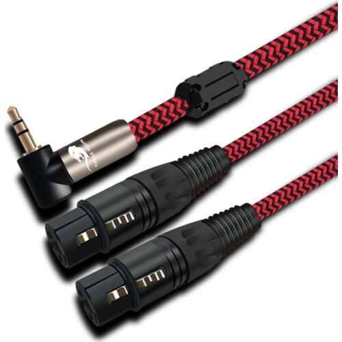 Hifi Audio Cable Angle 3.5mm Mini Jack to 2 XLR 3 Pin Female for Mixer Amplifier Headphone PC 3.5 Splitter Cable 1M 2M 3M 5M