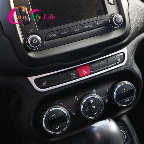 Car Accessories Fit for JEEP Renegade 2014 - 2020 Auto Interior Emergency Lights Switch Panel Decoration Frame Cover Stickers