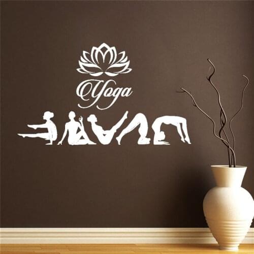 Free shipping Yoga wall stickers , Yoga Poses OM AUM WALL VINYL STICKER DECALS ART MURAL ,Yoga wall decor art decoration DW11625