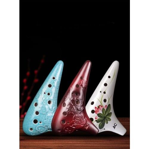 Brand ocarina 12 holes alto AC beginner smoked pastoral style 12 hole ocarina for student adult 1pc