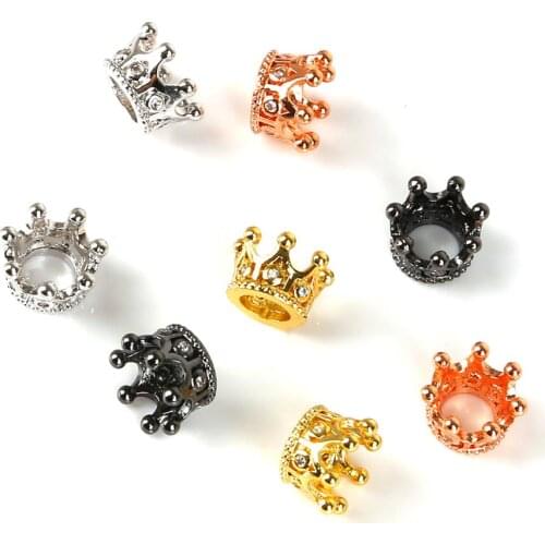2pcs 7X9mm Small Crown Metal Beads Loose Bedas For Jewelry Making Findings Necklace Bracelet Earrings Findings