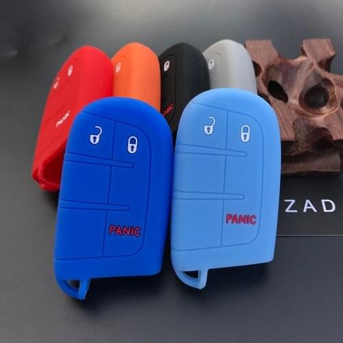 ZAD Silicone Rubber car key case cover shell holder For JEEP for Chrysler Dodge JCUV for Fiat 500X 2+1 Button car Styling Pocket