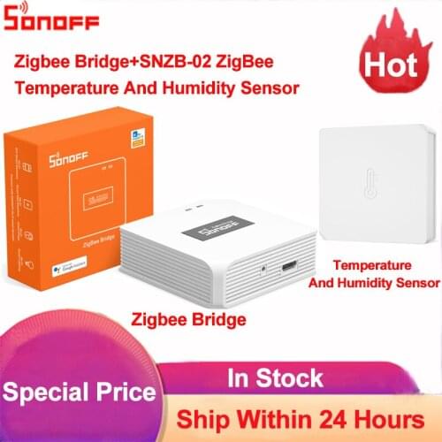 Sonoff Zigbee Bridge Smart Home Zigbee Hub SNZB-02 ZigBee Temperature And Humidity Sensor Work with Zigbee Bridge Via Ewelink