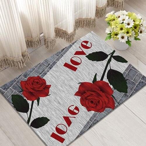 Home Floor Mat 3D Flora Carpet Living Room Large Flannel Childrens Soft Bedroom Carpet Boy Toilet Doormat Mat on the Floor