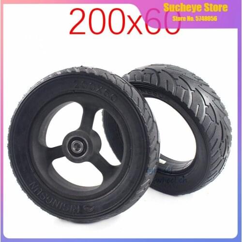 Electric Scooter Car Vacuum Tire Tyre Wheel for 8 Inches 200X60 Scooter Solid Tire Brushless Motor Non Pneumatic for Skateboard