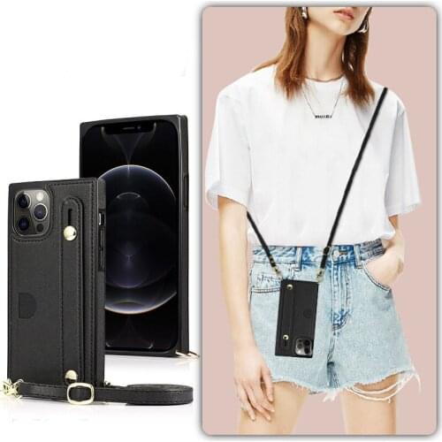 Mobile Phone for IPhone 11/12promax 6/7/8plus Straddle Wristband Leather Case for IPhone XSmax XS XR X Leather Cover