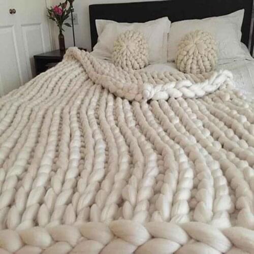 Chunky Knitted Throws Blanket Ultra Plush Decorative Chunky Throw Blanket Queen Bedroom
