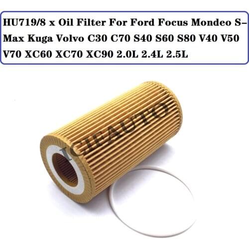 HU719/8 x Oil Filter For Ford Focus Mondeo S-Max Kuga Volvo C30 C70 S40 S60 S80 V40 V50 V70 XC60 XC70 XC90 2.0L 2.4L 2.5L