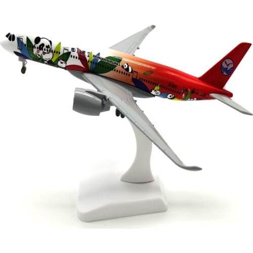 20cm Alloy Aircraft Model Sichuan Airlines Sichuan 350 Panda Diecast Aircraft Toys Airplane Airliner Kid Gifts Collectible