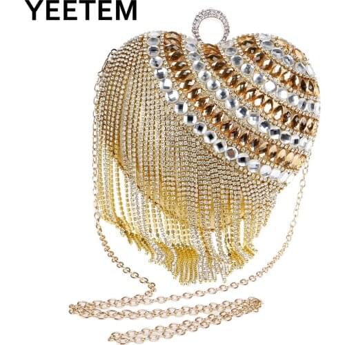 Fashion All-match Tassel Female Bag Luxury Banquet Diamond Dinner Bag Nightclub Ladies Evening Bag Lipstick Bag