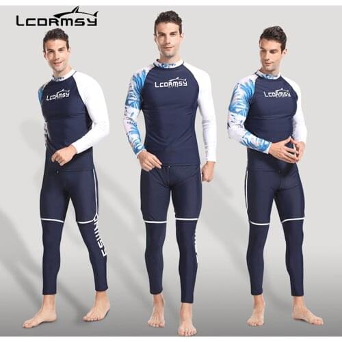 New Mens Surf Rash Protection Shorts + Shirt Fashion Rash Protection UV Protection Quick Dry Surfing Snorkeling Swimsuit 2021