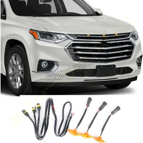 NEW For Chevrolet Traverse 2018-21 Grille LED Light Raptor Style Grill Trim Cover 3Xcar accessories