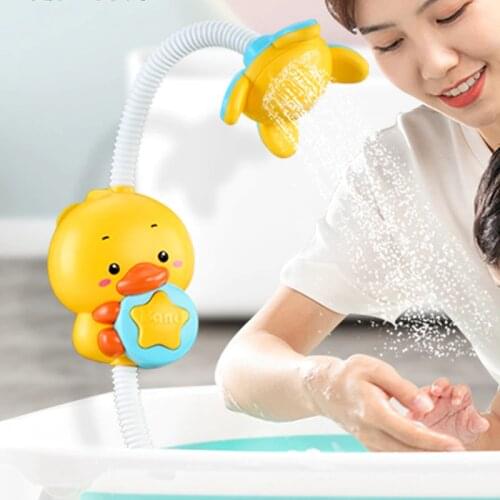 NEW Bath Toys Baby Water Game Duck Model Faucet Shower Electric Water Spray Toy For Kids Swimming Bathroom Summer Gift
