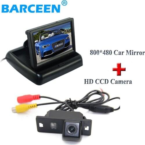 Car rear view camera plastic shell material with lcd 4.3" foldable car monitor Adapt for Audi A4L 2013~2014 / TT/ A5/ A6/Q5