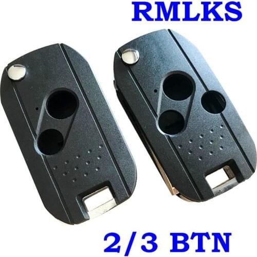 RMLKS Folding Remote Fob Car Key Shell Fit For Flip 2 3 Buttons Car Key Replacement Flip Fob Uncut HON66 Blade