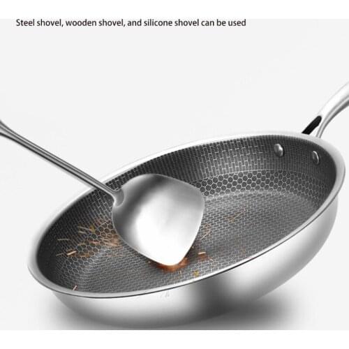 Stainless Steel Material Frying Pan Non-stick Pot Cookware 2 Sizes Choose Fried Steak Pot Saucepan Honeycomb Kitchenware