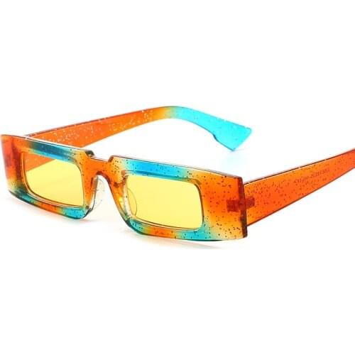 Luxury Colorful Rectangle Square Sunglasses Women Steampunk Sun Glasses Vintage Holiday Eyewear Black Gafas De Sol