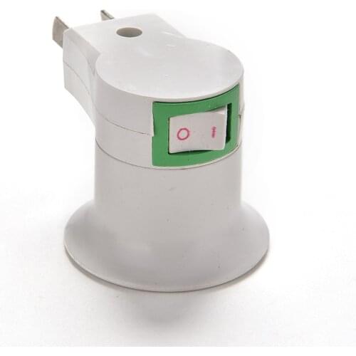 E27 LED Light Male Socket to EU Type Plug Converter Adapter for Bulb Lamp Holder With ON/OFF Button