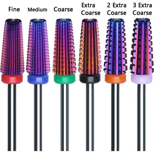 High Quality 7 pcs 10PCS/Typhoon Purple Rainbow 5 in 1 Tungsten Carbide Nail Drill Bits High Quality Nail drill Burr