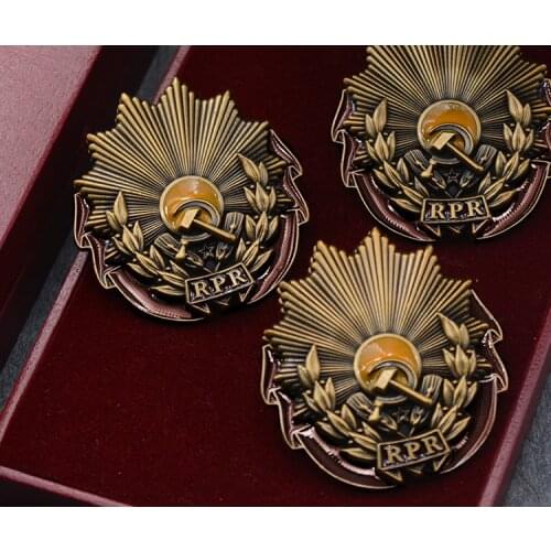 Soviet Union Period Badge CCCP Romanian Socialist Republic Labor Red Flag Red Star Starman Enamel Alloy USSR Medal Brooch