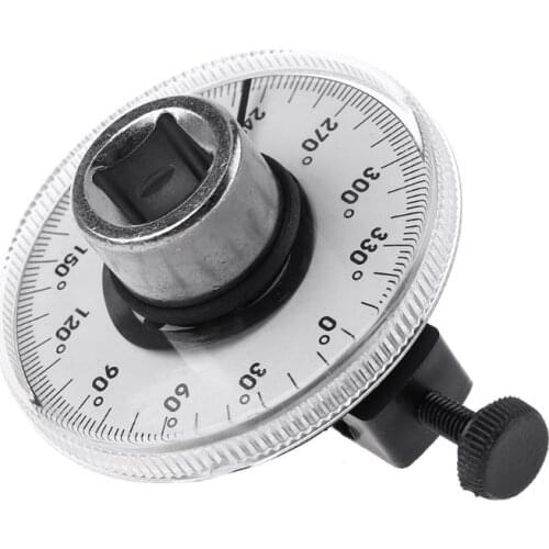 1/2\" Drive Torque Angle Gauge Automatic Rotation 360° Protractor with Wrench