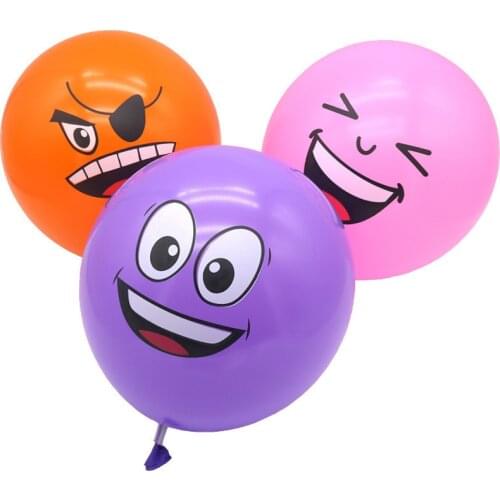 100PCS 12 Inch Thick Mix Smiley Balloon Birthday Party Funny Expression Store Celebration Event Decoration Balloon