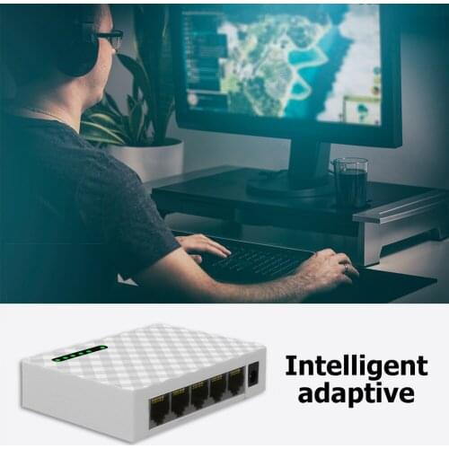1000M Desktop Network Switch 5 Port HUB RJ45 Gigabit Ethernet for Household Computer Safety Parts for Home Monitor