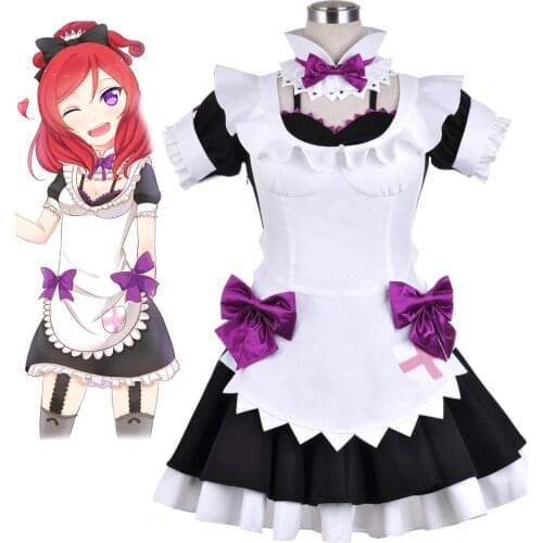 2019 Anime Love Live! School idol project Nishikino Maki Maid Cosplay Costumes custom made Halloween costumes for women