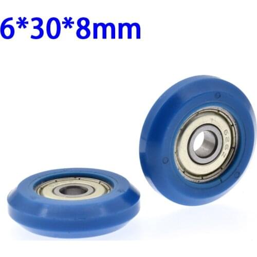 2020 profile 6*30*8mm blue European standard aluminum profile V-slot pulley roller wheel 626 plastic wheels POM polyformald