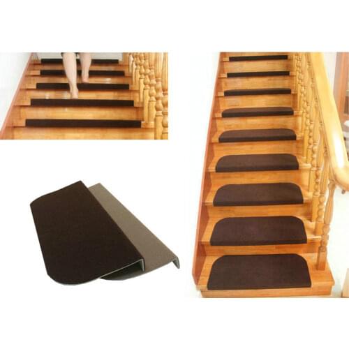 4pcsStair Treads Pad Self-Adhesive Staircase Safety Non-Slip Indoor Stair Mat Stair Tread Carpet Protection Pad 65x24cm Mats