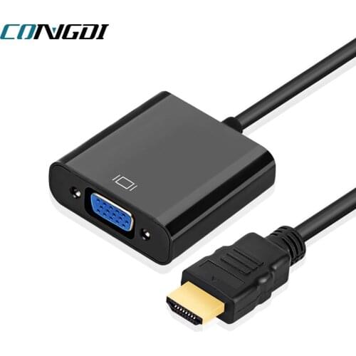 HDMI-compatible to VGA Adapter Cable HDMI-compatible to VGA 1080P Video Converter Digital to Analog for PS4 Laptop Projector