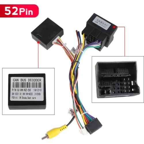 Navifly Car Radio Power Wire Adapter Connector Male Adaptor Plug power cable For VW 52PIN 40PIN and canbus box