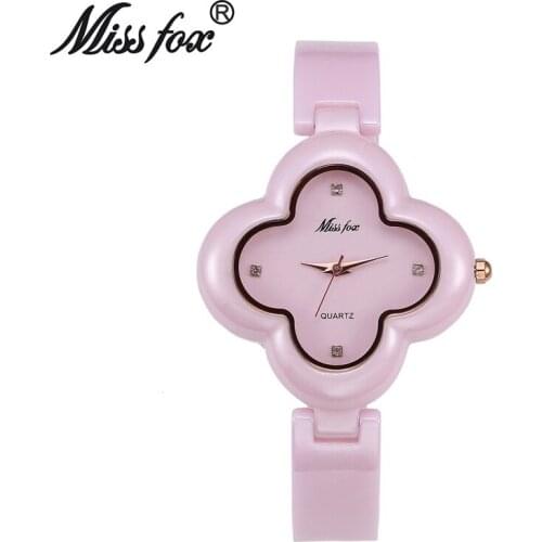 Miss Fox Brand Fashion luxury Ladies Wrist Watches Quartz Timepiece Women Ceramic Watch clocks best gift relojes mujer
